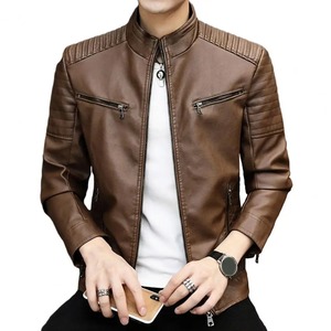 2024 hommes en cuir costume veste hommes coupe ajustée manteau court hommes mode veste en cuir Streetwear blazer décontracté vestes vêtements d'extérieur pour hommes - Product Image 4
