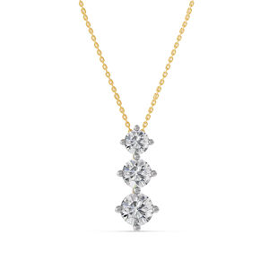 Collier en or jaune 18 carats de haute qualité avec 3.19cts VS clarté EF couleur laboratoire cultivé diamant chaînes fines pour les femmes cadeau de mariage - Product Image 1