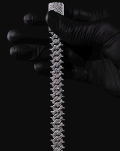 Bracelet cubain hip-hop pour homme en argent 925, serti de moissanite incolore, style Miami Bling, fournisseur de bijoux. - Product Image 6