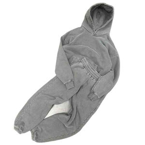 ชุดวอร์มผ้าซักลายกรดของผู้ชายชุดเทรนนิ่งเข้ารูปใส่สบายชุดวอร์มสำหรับผู้ชาย - Product Image 1