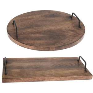 Plateau de service rond en bois de la meilleure qualité, idéal pour un accessoire élégant de maison et de cuisine - Product Image 3