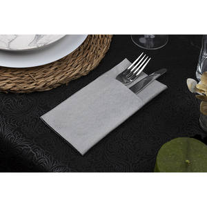 Serviettes de table noires 40x40cm à motif Texas, format Kanguro, en tissu doux et absorbant, 480 pièces, B2B - Product Image 1