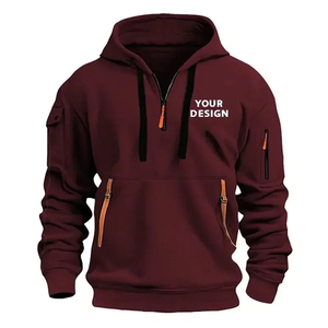 Sudaderas lisas con serigrafía bordada personalizada, sudaderas con capucha para hombre con logotipo personalizado en blanco, sudaderas básicas de mezcla de algodón - Product Image 6