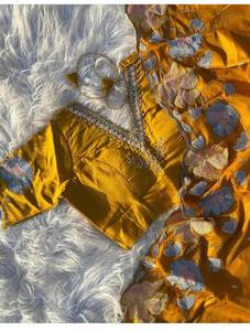 ผ้าส่าหรีผ้าไหมดีไซน์สวยพร้อมด้ายปักทำงานกับเสื้อทำงานมือส่าหรีสวมใส่สำหรับงานแต่งงานส่าหรีนักออกแบบงานปาร์ตี้ - Product Image 6