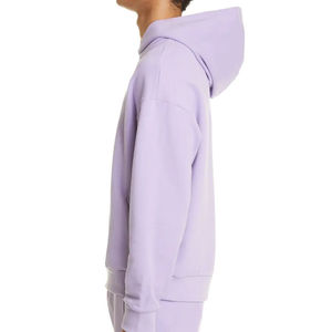 Sudadera con capucha extragrande de algodón grueso al por mayor, color lila morado, con hombros caídos, estilo urbano, con logotipo personalizado, sudadera con capucha lisa - Product Image 2
