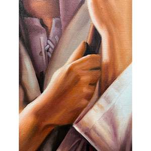 Dipinto a mano 100% dipinto a olio gesus 36in X 24in stile classico astratto con supporto per telaio in cotone - Product Image 2