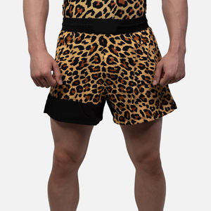 Wholesale Custom Made Casual Men's High Waist Drawstring Closure <b>Animal</b> <b>Pattern</b> 100% Cotton Breathable Shorts Puff Printed Logo - Product Image 1
