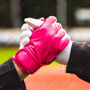 Gants de baseball unisexes ajustables à sangle courte avec fermeture à crochet et boucle Gants de frappe personnalisés en cuir pour protection des mains - Product Image 4