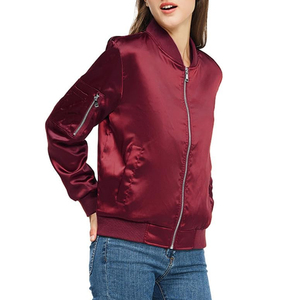 Latest Stylish Women's Satin Bomber <b>Jacket</b> Most Popular Product New Style <b>Lightweight</b> Women's Satin Bomber <b>Jacket</b> - Product Image 5