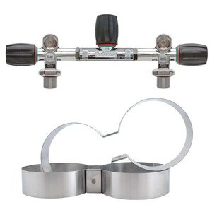 Válvula de colector DIN para buceo, colector de aislamiento para cilindros dobles, para buceo técnico - Product Image 1