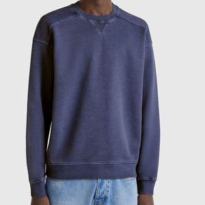 OEM Vente en Gros 100% Coton Pull à Col Ras du Cou pour Hommes Sweat-shirt Lourd Surdimensionné avec Logo Personnalisé Broderie pour l'Hiver - Product Image 6