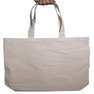 Grand sac en coton biologique pour les achats quotidiens Sac fourre-tout de yoga en toile de plage recyclée écologique avec logo personnalisé et poche à la mode - Product Image 4