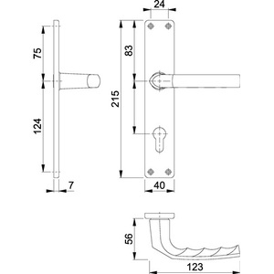 Juego de Placas Largas Birmingham 1117/202SP para Manillar de Bicicleta, 72 mm, Aluminio, F1 PZ DIN, Izquierda/Derecha, HOPPE - Product Image 3