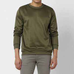 เสื้อสเวตเชิ้ตผู้ชายคอกลมทรงโอเวอร์ไซส์ผ้าฟลีซสีเขียวมะกอกคุณภาพสูงรุ่นใหม่ ผลิตจากผ้าฝ้ายผสม กันน้ำ เหมาะสำหรับฤดูหนาว รับผลิตตามแบบ - Product Image 2