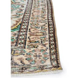 Tapis en laine noué à la main beige-brun vintage pour la maison - Idéal pour salon, couloir, entrée, chambre d'adolescent - Motif médaillon rectangulaire en puzzle - Product Image 4