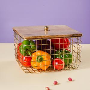 SeeMore Selection Decorative Art Deco <b>Wall</b> Mounted Stackable Kitchen Counter Fruit <b>Basket</b> Onion <b>Storage</b> Resin <b>Basket</b> - Product Image 1