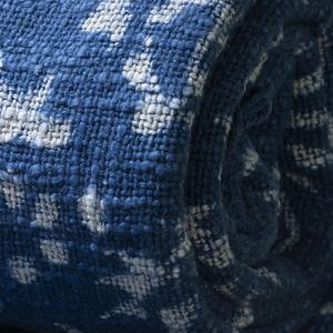 Nouvelle arrivée bleu main bloc imprimé coton jeter couverture doux léger style uni pour salon canapé taille personnalisée - Product Image 2