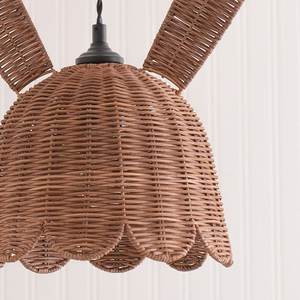 Lámpara colgante de ratán hecha a mano, diseño de oreja de conejo, lámpara de techo de bambú de mimbre Natural para decoración del hogar de la habitación de los niños - Product Image 3