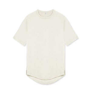 เสื้อยืดตัวยาวผ้าคอตตอนถักสำหรับผู้ชายคอกลมแขนสั้นแห้งเร็วและระบายอากาศได้ดี - Product Image 5