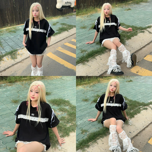 Teenagers Women's Unisex Oversized Boxy Cotton 260gsm T-<b>Shirt</b> Pre-Shrunk Round Neck Plus Size Embroidery Short Sleeve - Product Image 4