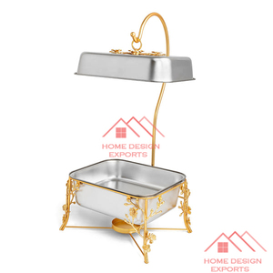 2025 Best-seller Réchaud alimentaire en métal Laiton et acier inoxydable Ensemble buffet de luxe en métal - Product Image 5