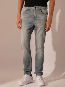 Jeans confortables pour hommes, tissu extensible et respirant avec style streetwear délavé pour un confort quotidien en hiver - Product Image 3