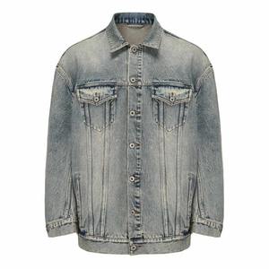 Chaquetas de mezclilla con cuello levantado de alta calidad personalizadas para hombre, diseño de camión lavado oscuro, ropa informal de calle de talla grande, primavera e invierno - Product Image 1