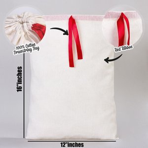 Bolsa de Tela con Logotipo Personalizado, Cinta Roja, 12x16 Pulgadas, para Empacar Pulseras, Ropa, Relojes, Manualidades, con Logotipo Bordado - Product Image 2