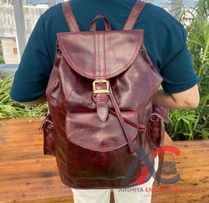 2024 vente en gros Vintage en cuir véritable voyage hommes école luxe sac à dos pour ordinateur portable vente chaude classique luxe haute qualité sac à dos - Product Image 1