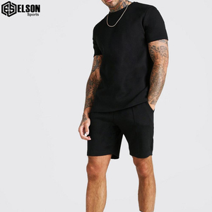 Vêtements de sport 100% coton pour hommes-T-shirts et shorts de jogging d'entraînement sans couture respirant pas cher prix ensemble jumeau grande taille pour l'été - Product Image 4