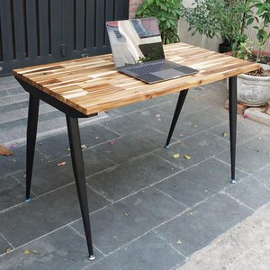 HBWD018 120x60cm Wooden Computer Desk Tram Wood with Iron Cone Legs - Product Image 2