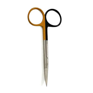 Tijeras de hoja afilada curvada quirúrgica, tijera de Enfermería Médica de acero alemán de color medio dorado y negro - Product Image 5