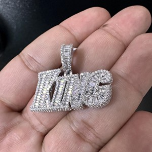 IGI Certified Lab Grown Diamond Pendant Men's Hip Hop Style White Gold 925 Silver VVS Diamond Chain Fine Jewelry Gift - Product Image 1