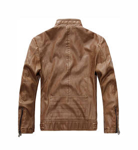 Vente chaude personnalisé grande taille hommes noir en cuir PU enduit toile mince Bomber veste 2023 arrivée - Product Image 3
