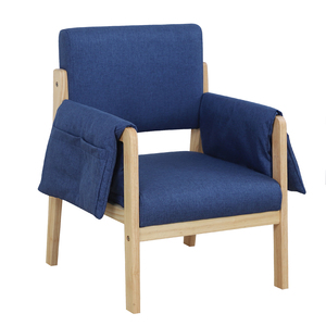 Sillón Infantil de Madera Maciza, Silla Infantil Individual, Sofá Infantil de Tela de Lino, Silla Infantil para Comedor y Escuela - Product Image 1