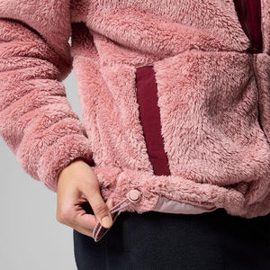 Veste zippée en polaire rose pour femmes Douce en sherpa Manches longues Vêtement d'extérieur chaud Col montant Léger Confortable Thermique Automne Hiver Veste décontractée - Product Image 5