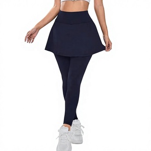 Legging de yoga taille haute bleu marine longueur intégrale avec poches, froncé aux fesses, sans couture, extensible dans les quatre sens, en coton et élasthanne, effet ventre plat, séchage rapide - Product Image 4