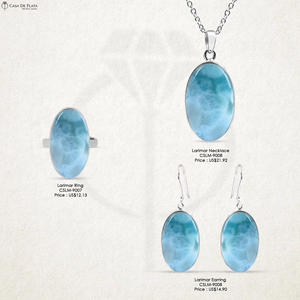 Pendientes colgantes de gancho de Plata de Ley 925 sólida de diseñador con piedra Larimar, ropa de fiesta Unisex, estilo religioso moderno - Product Image 4