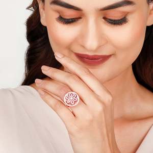 Luxury Rose Gold Floral <b>Statement</b> <b>Ring</b> Elegant Flower Inspired Fashion Jewelry <b>Women</b> Trendy Floral Design <b>for</b> Special Occasions - Product Image 1