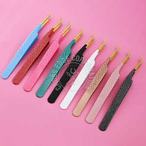 Pinzas para Extensión de Pestañas con Punta de Fibra 45, Pinzas de Precisión para Mega Volumen Ruso, Agarre Antideslizante, Herramienta Profesional, Superventas - Product Image 2