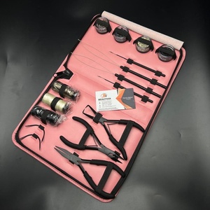 Hair Extension Tools Kit for Chinese Remy Hair Micro Link Removal <b>Plier</b> <b>Set</b> Professional Use Black Matte 3mm Nano Beads Threads - Product Image 6