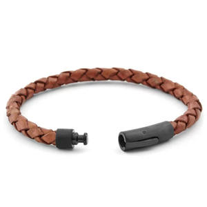 Bracelets en cuir tressé noir et marron de luxe unisexe confortables pour toutes les tenues-Meilleur prix direct du fabricant grossiste - Product Image 6