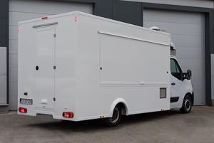 White Mobile Food Truck Trailer <b>Box</b> Van Stainless Steel <b>Frame</b> 10ft Length Insulated Compartments for Frozen Food Delivery Street - Product Image 5