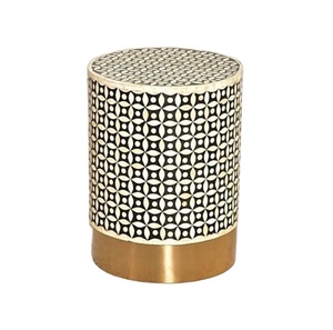 Nouveau Style Indien À La Main Table Basse Os Incrustation Tabouret Rond pour La Décoration Intérieure Belle Conception Salon Meubles Tabouret - Product Image 1