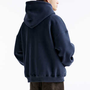 Sweats à capuche courts avec logo imprimé DTG personnalisé 100% coton polaire Boxy Fit Streetwear surdimensionné épais sweats à capuche pour hommes - Product Image 6