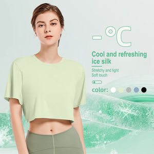 Nuevo estilo, buena venta, camiseta recortada para mujer para adultos, diseño personalizado de secado rápido, diseño profesional, ropa informal para mujer - Product Image 6