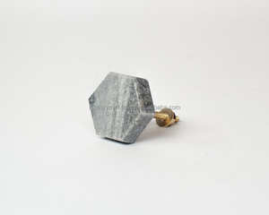 Kiswah Craft Antique Chrome Marbre Hexagone Forme Boutons Élégant Antique Marbre Tiroir Poignées pour Commode Cuisine et Chambre - Product Image 3