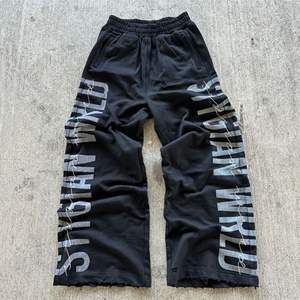 Streetwear personnalisé sérigraphie coton délavé à l'acide baggy surdimensionné Jogging pantalon de survêtement à jambes larges - Product Image 3