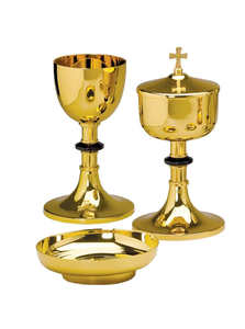 Ciborium de latón grabado a mano Iglesia Católica Cibroium Ciboria Eucaristía Host Cross Top Tapa Disponible al mejor precio - Product Image 3