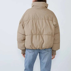 OEM Custom logo Warm Winter Solid Color Stand-Up Collar Oversized Puffer <b>Tops</b> Jacket's Customized <b>Bubble</b> Coat for Women's - Product Image 3